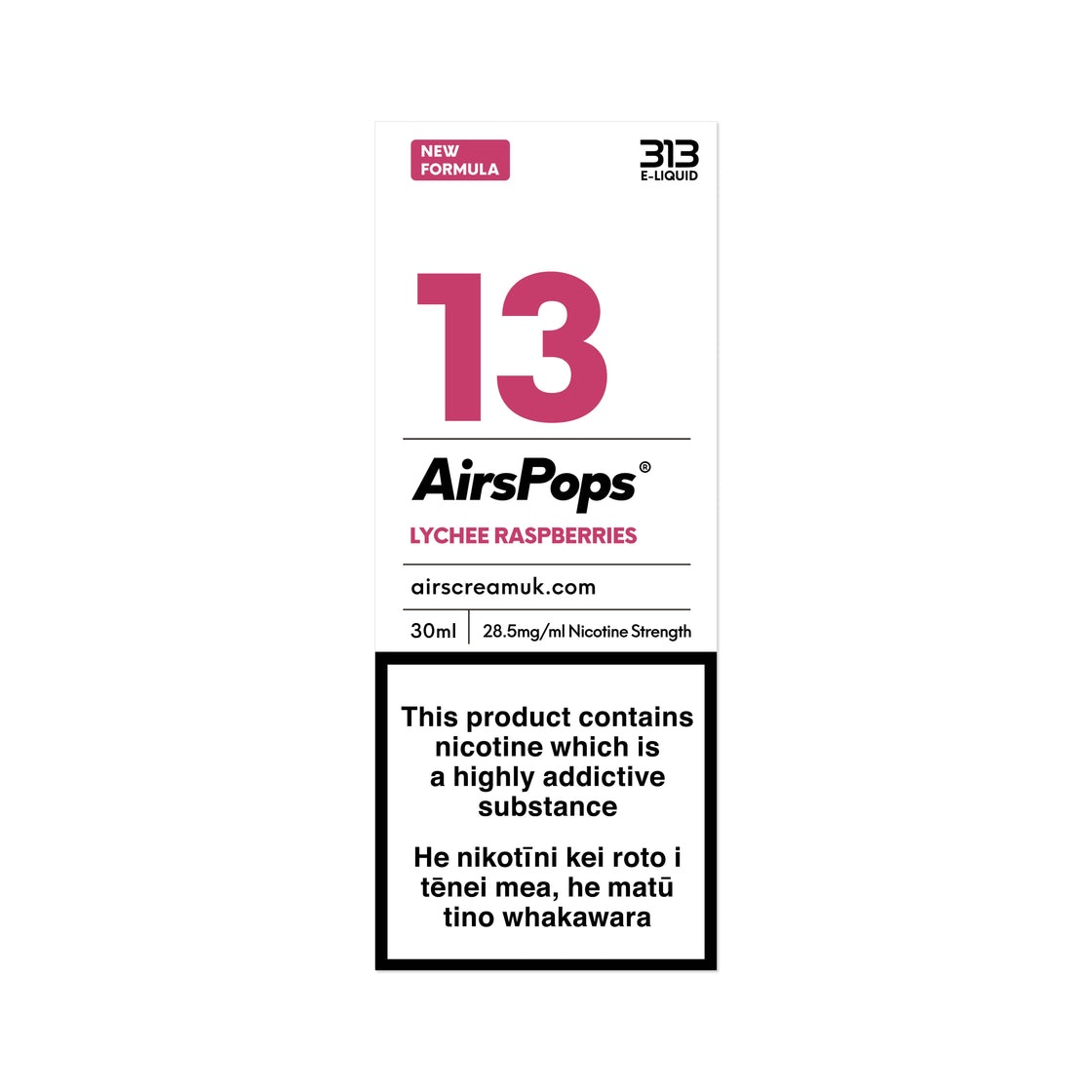 AirsPops 313 E-LIQUID No.13 Lychee Raspberries(Prev. Lychee Raspberry) 30ml AIRSCREAM - VapeTrend NZ