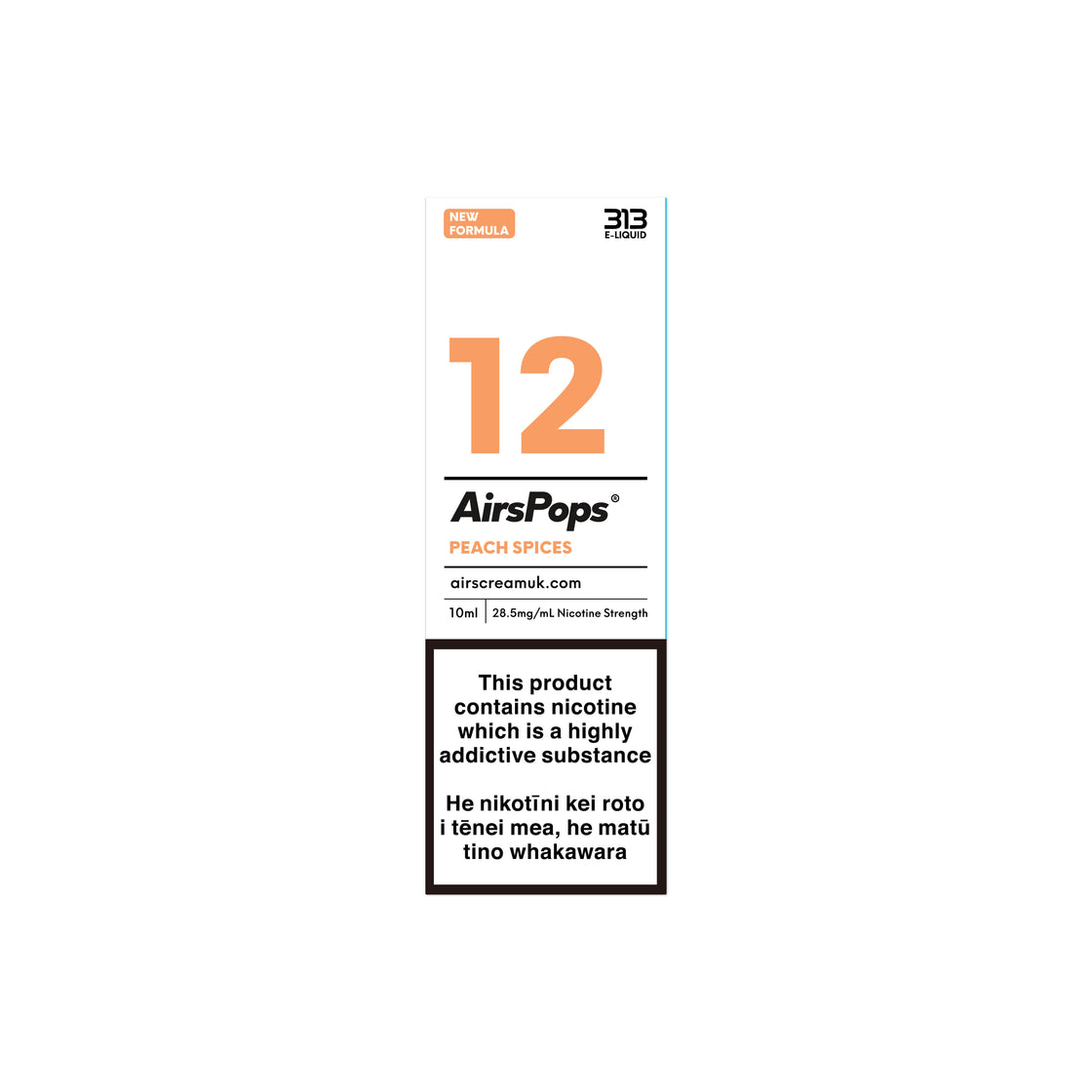 AIRSCREAM - 313 - E-liquid - No.12 Peach Spice (Prev. Peach Whiskey) 10ML - VapeTrend NZ