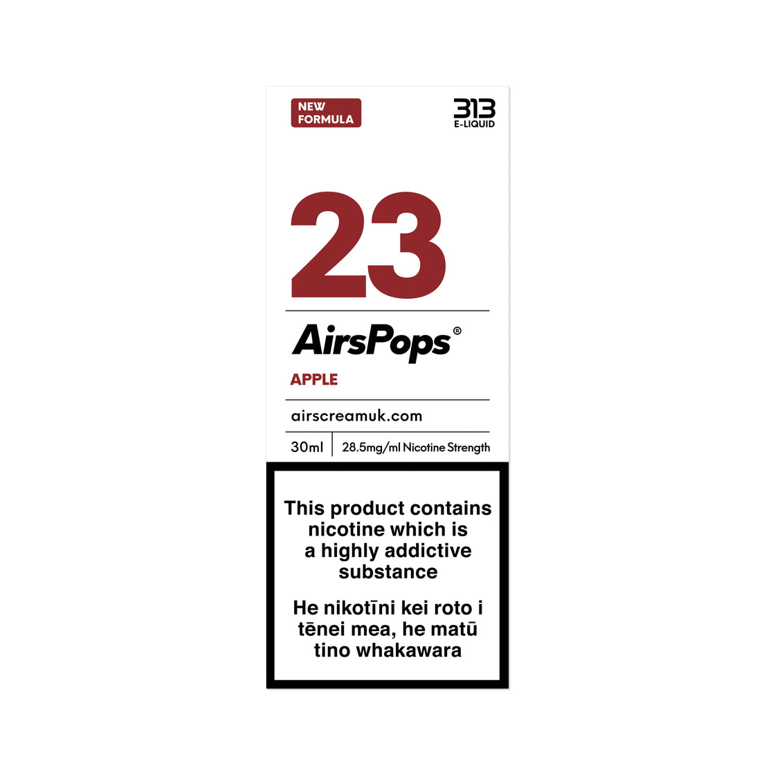 AirsPops 313 E-LIQUID No.23 Apple(Prev. Red Apple) 30ml AIRSCREAM - VapeTrend NZ