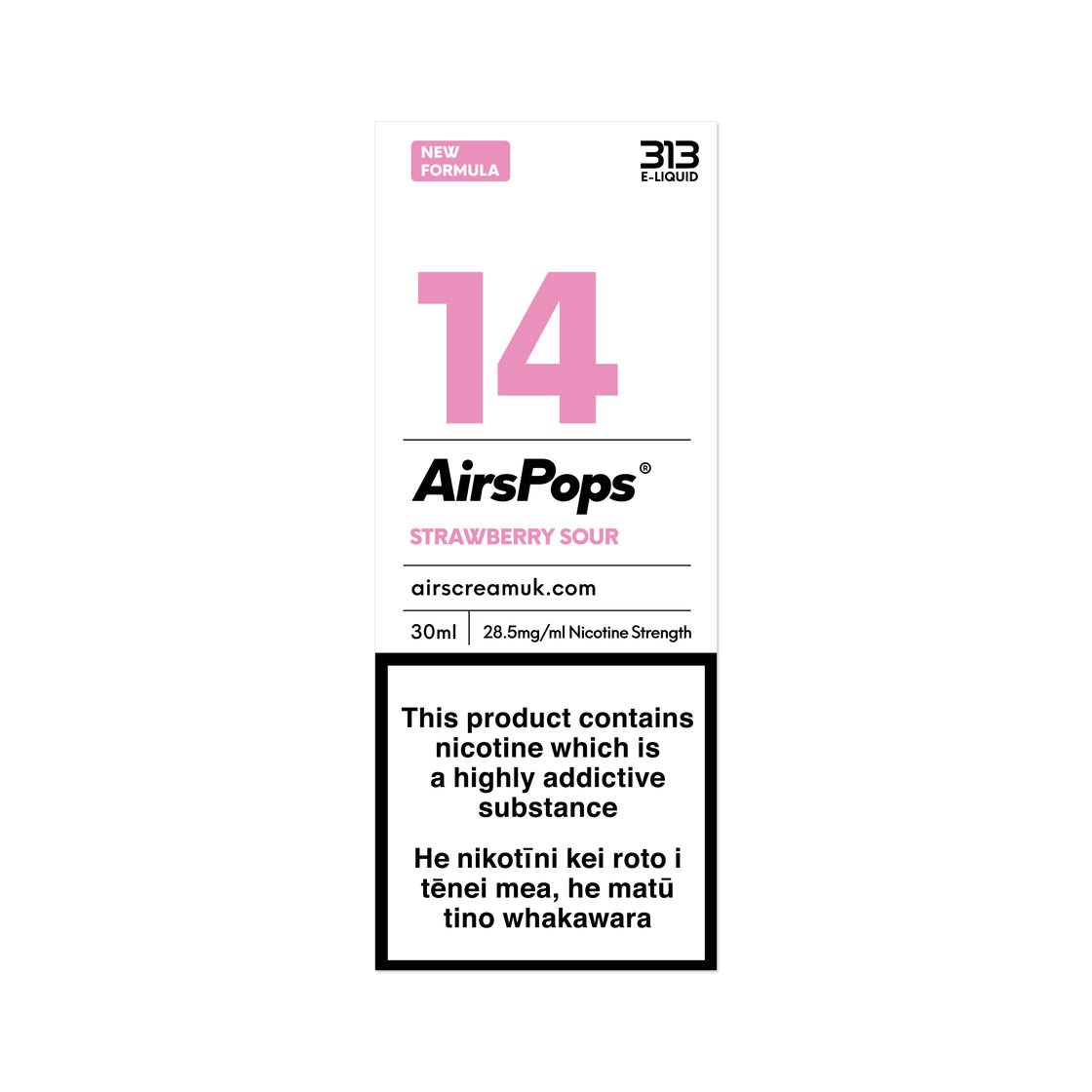 AirsPops 313 E-LIQUID No.14 Strawberry Sour(Prev. Strawberry Yogurt) 30ml AIRSCREAM - VapeTend NZ