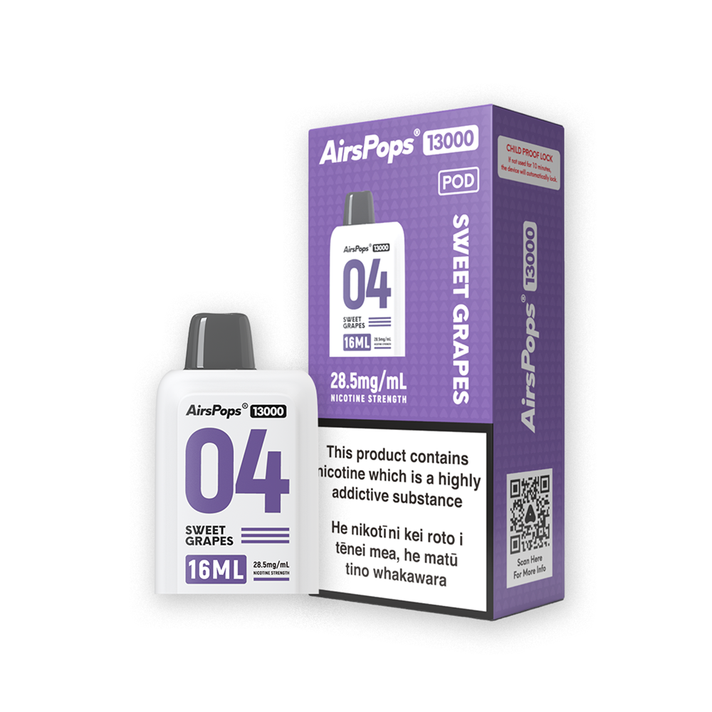 AIRSCREAM AirsPops 13000 Prefilled Pod - 04 Sweet Grape (13000 Puffs)