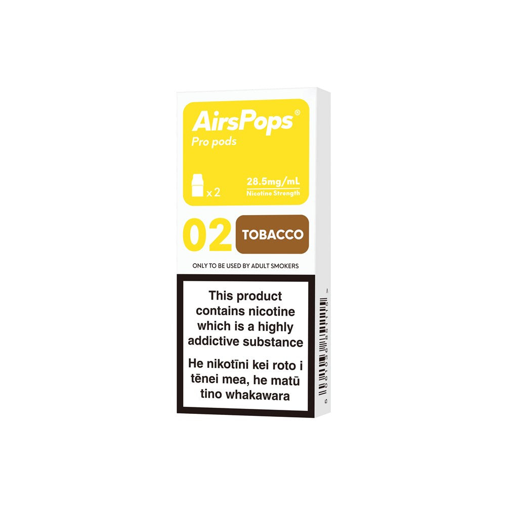 No. 02 Tobacco(Prev. Ocean 11 Toba) - AIRSCREAM AirsPops Pro 2ml Pods - VapeTrend NZ