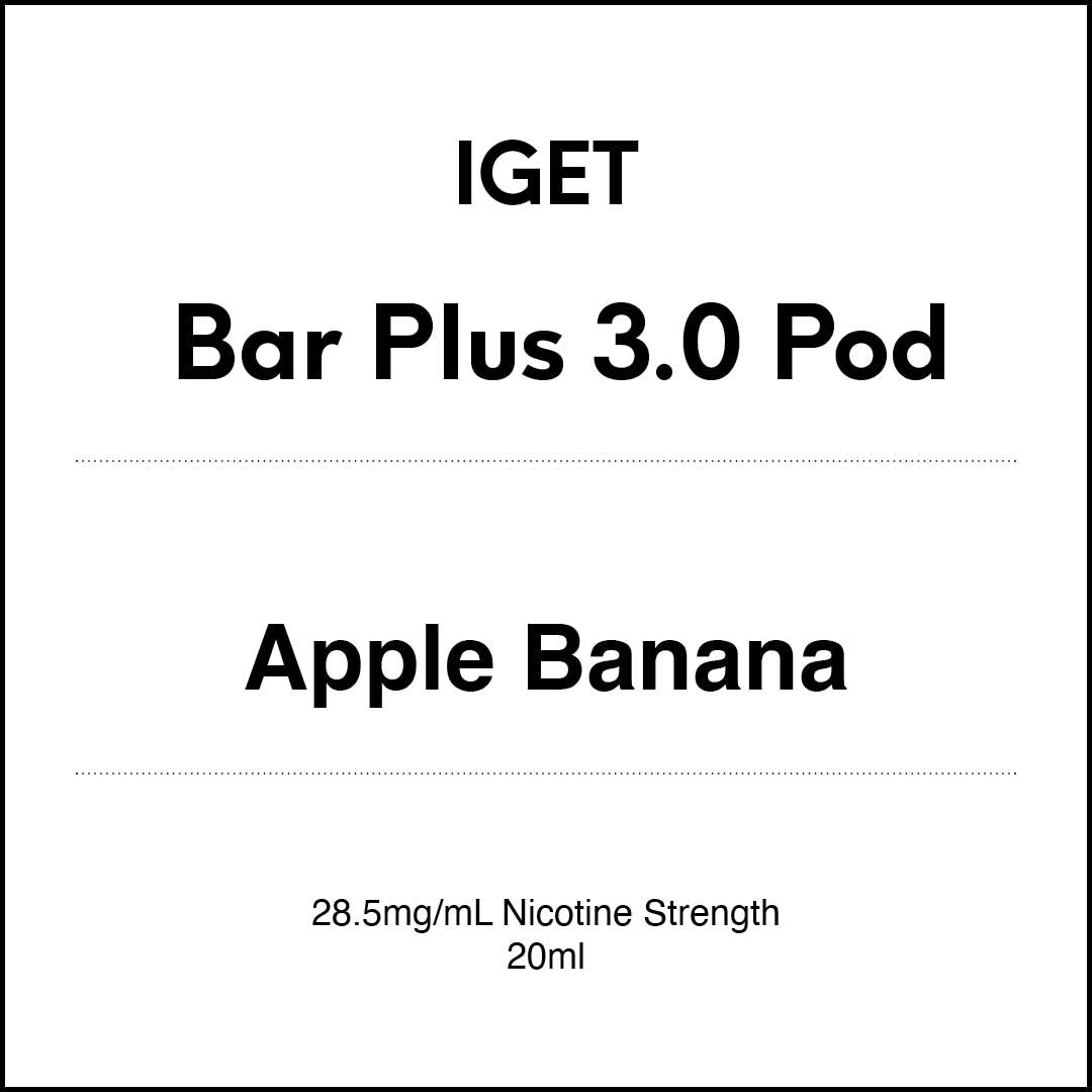 VapeTrend NZ's IGET Bar Plus 3.0 Pod - Apple Banana 20ml