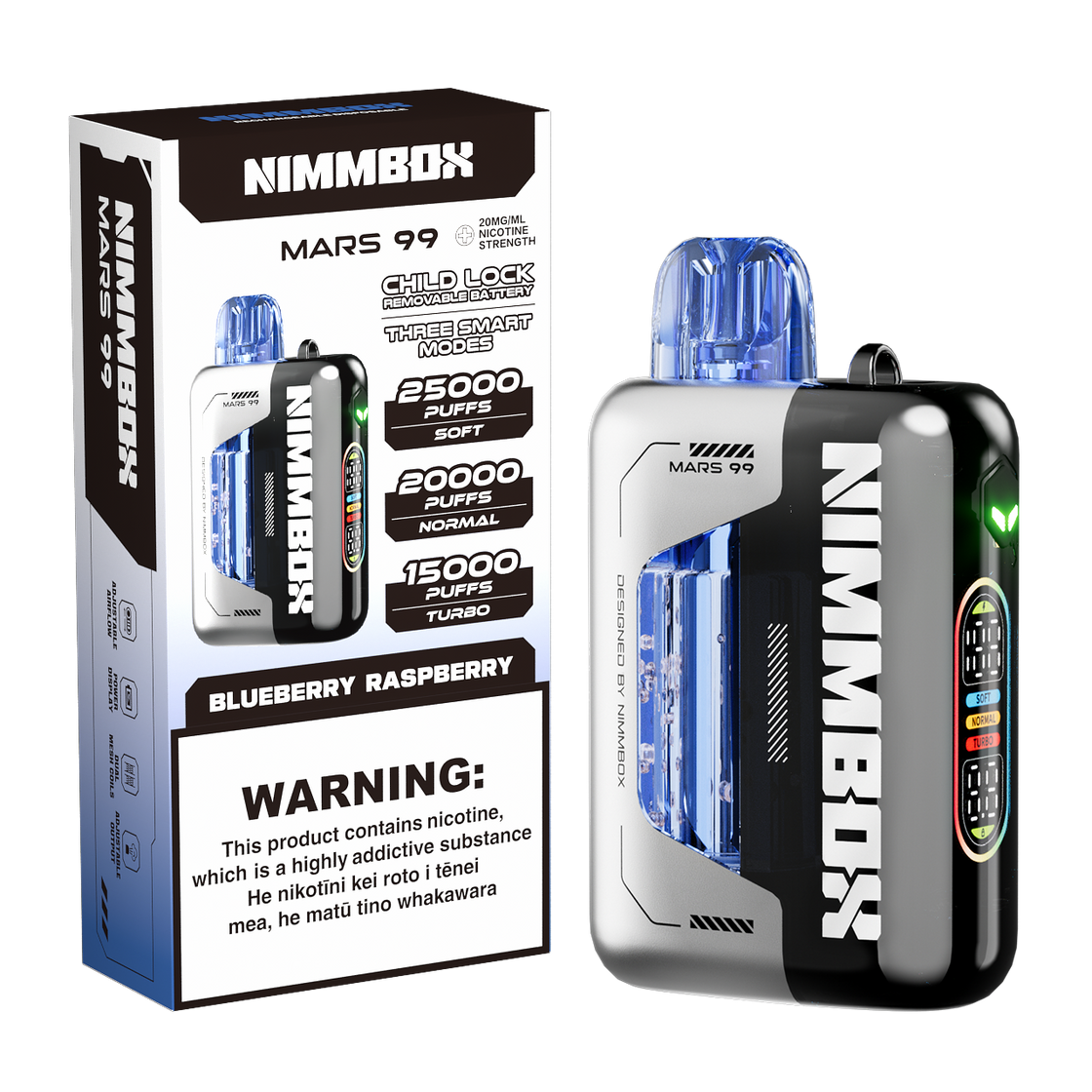 NIMMBOX MARS 99 25000 Puffs - Blueberry Raspberry