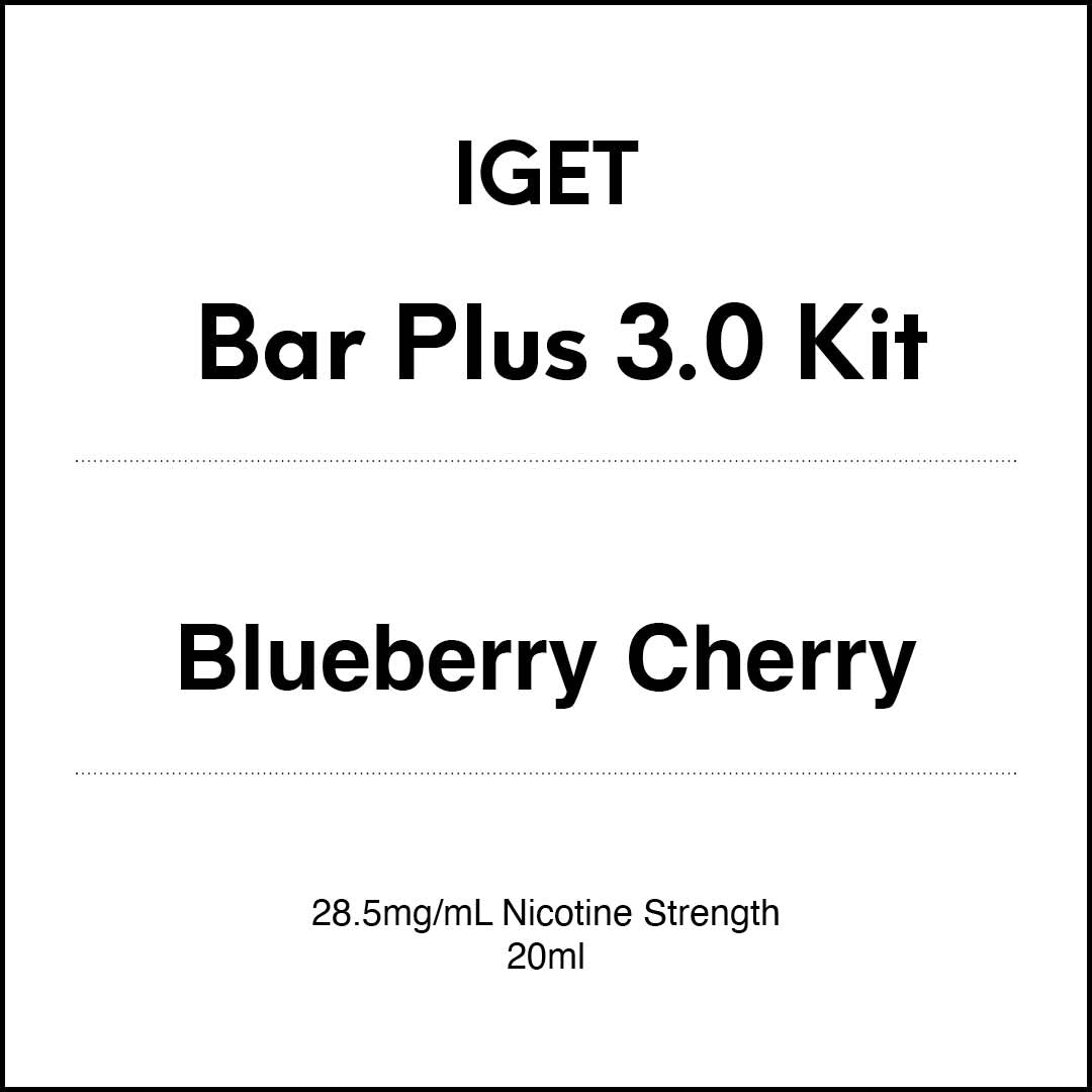 IGET Bar Plus 3.0 Starter Kit - Blueberry Cherry 20ml (10000 Puffs)
