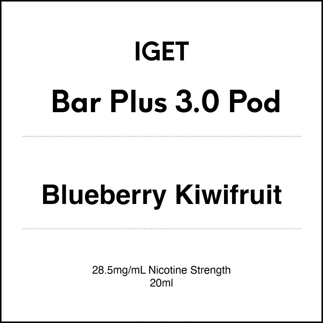 VapeTrend NZ's IGET Bar Plus 3.0 Pod - Blueberry Kiwifruit 20ml