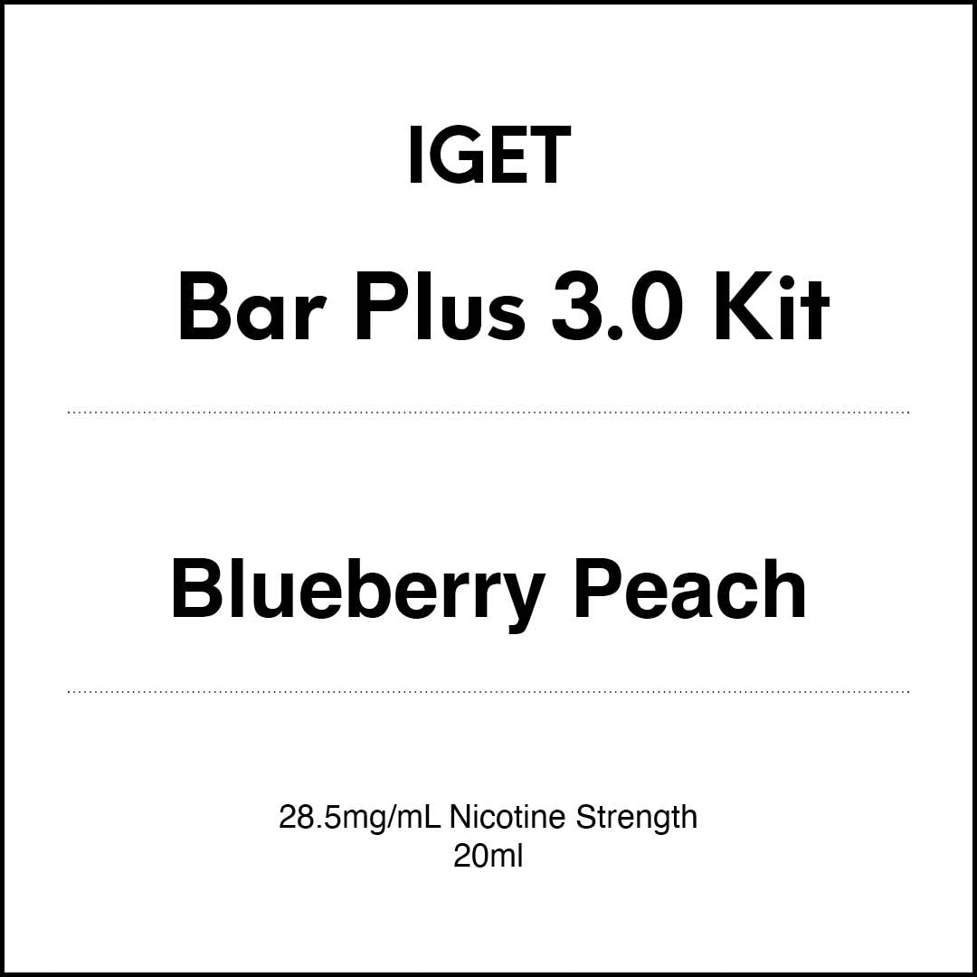 IGET Bar Plus 3.0 Starter Kit - Blueberry Peach 20ml (10000 Puffs)