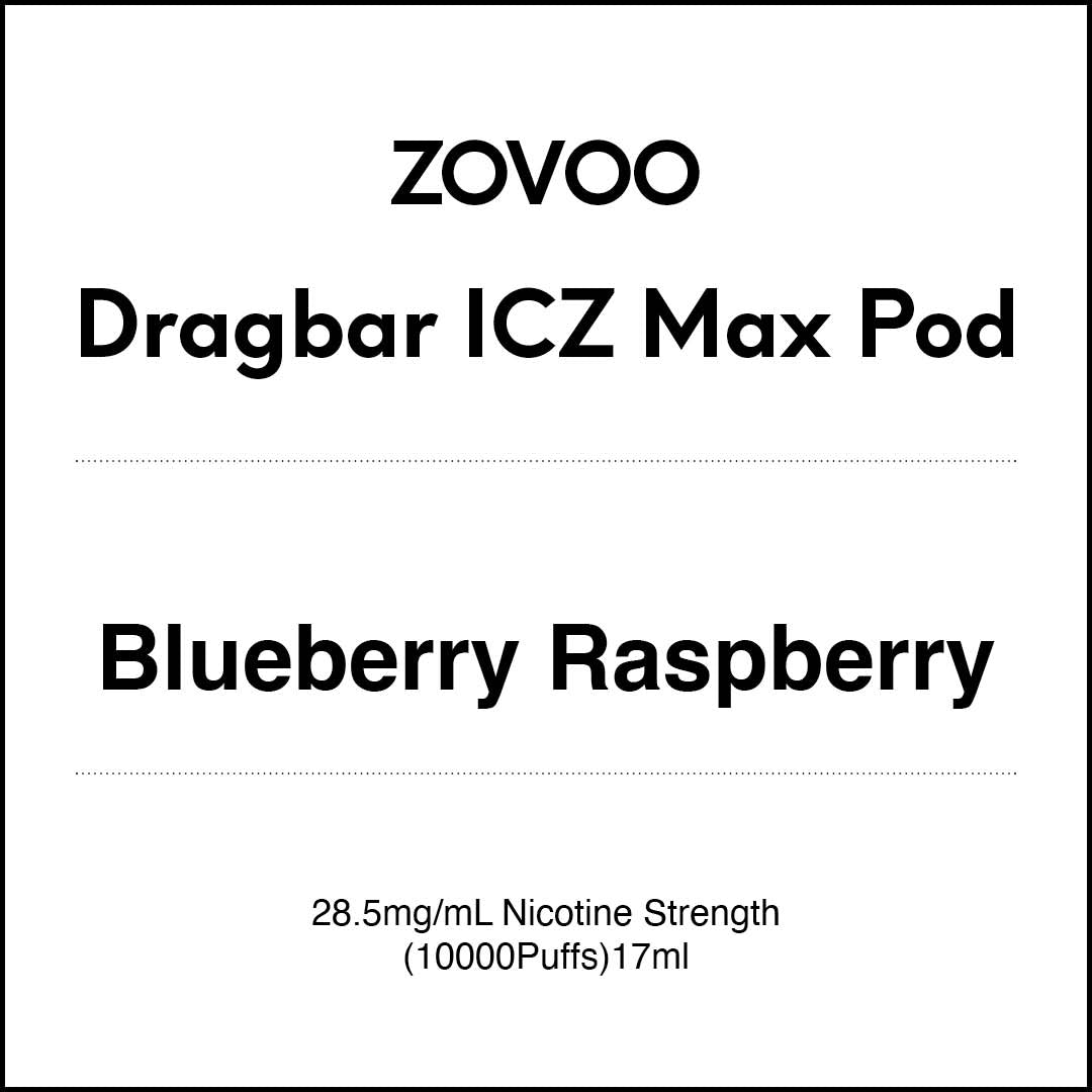 Zovoo Dragbar ICZ Max Prefilled Pod - Blueberry Raspberry (10000 puffs)