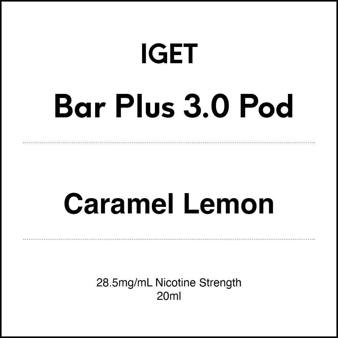 VapeTrend NZ's IGET Bar Plus 3.0 Pod - Caramel Lemon 20ml