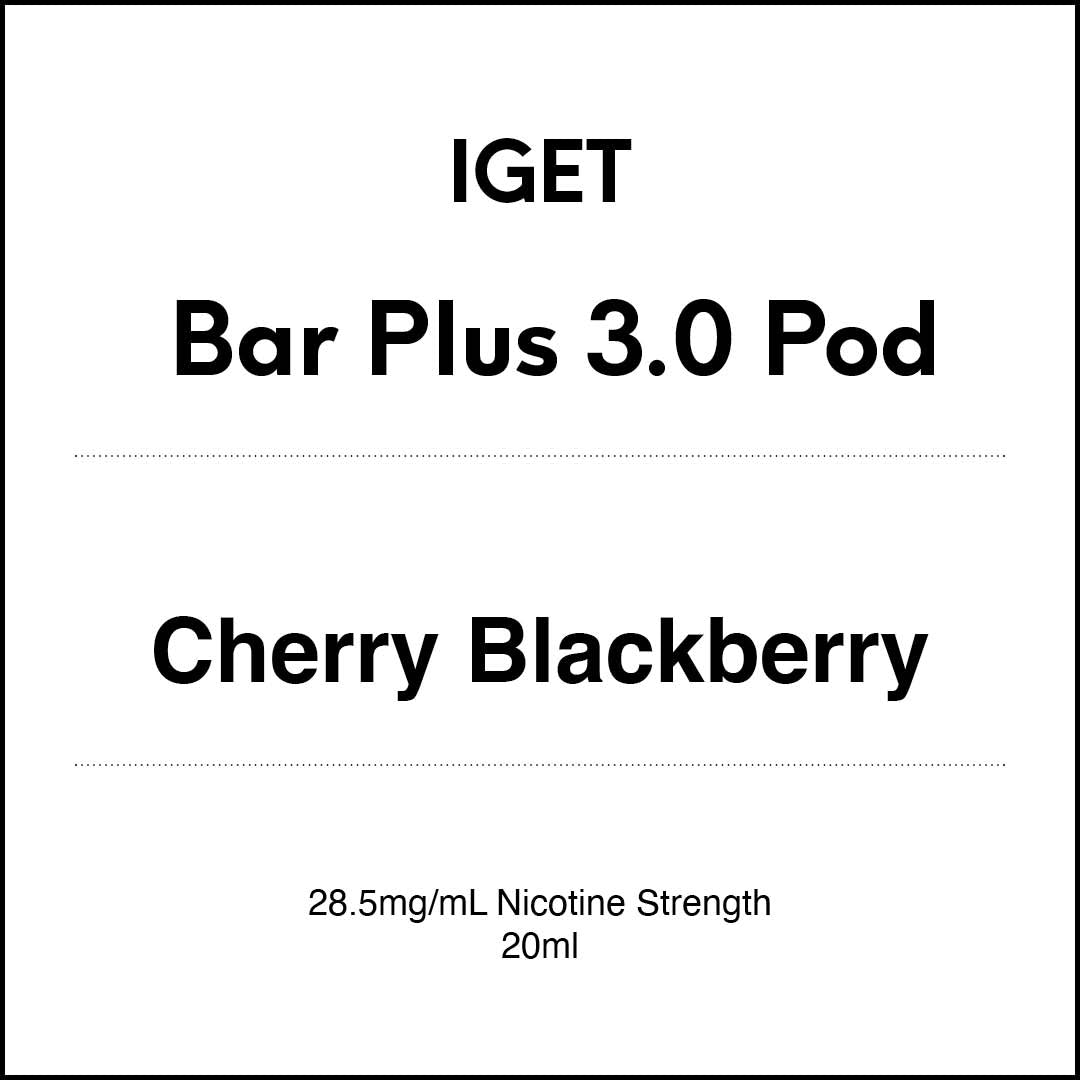 VapeTrend NZ's IGET Bar Plus 3.0 Pod - Cherry Blackberry 20ml