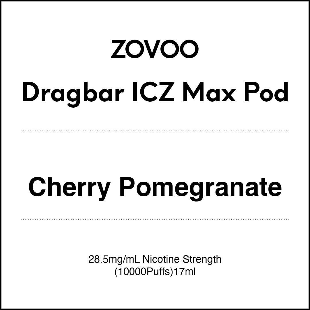 Zovoo Dragbar ICZ Max Prefilled Pod - Cherry Pomegranate (10000 puffs)
