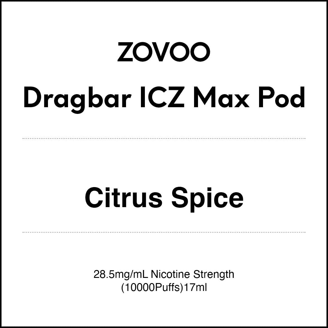 Zovoo Dragbar ICZ Max Prefilled Pod - Citrus Spice (10000 puffs)