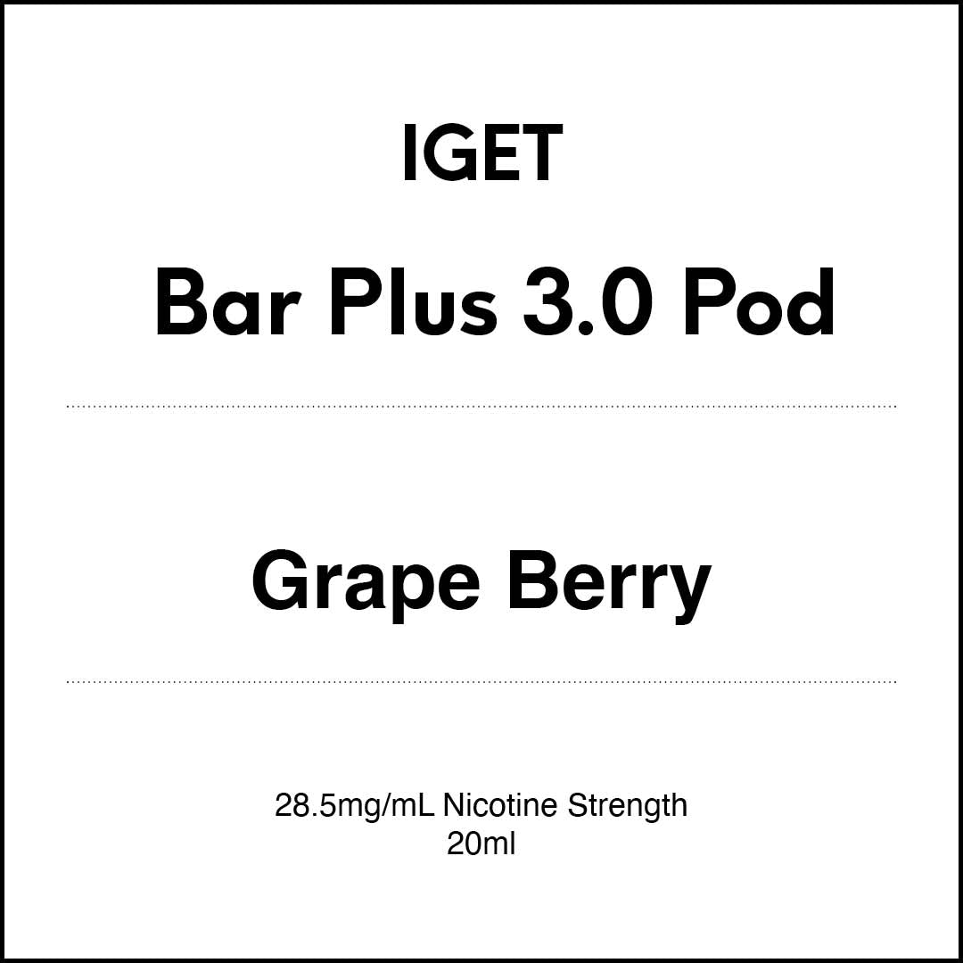 IGET Bar Plus 3.0 Replacement Pod -  Grape Berry 20ml (10000 puffs)