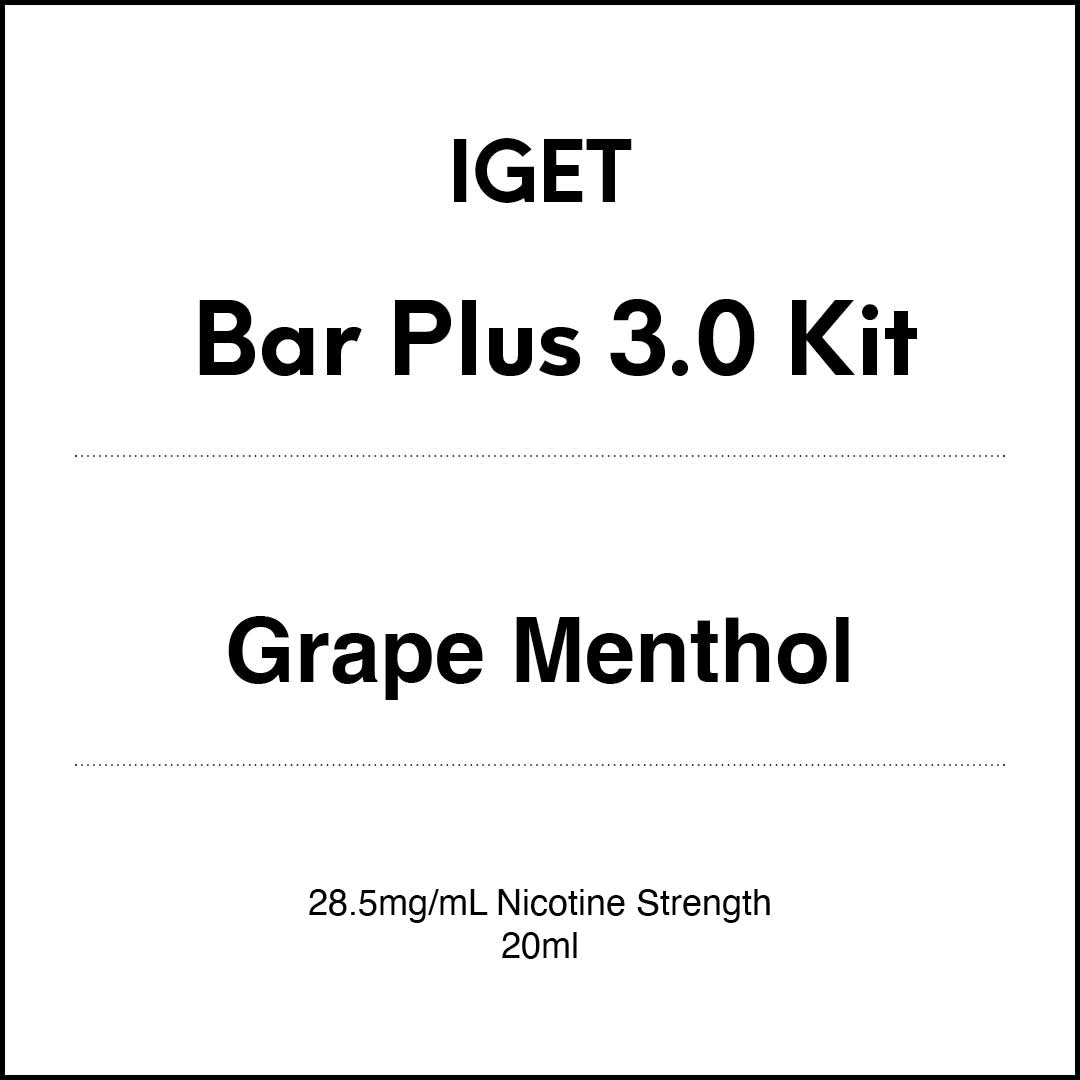 VapeTrend NZ's IGET Bar Plus 3.0 Pod - Grape Menthol 20ml