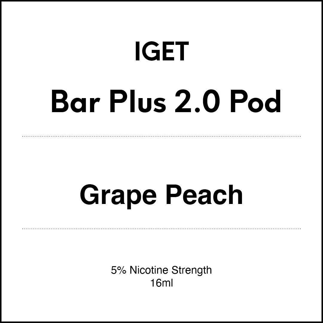 VapeTrend NZ's IGET Bar Plus 2.0 Pod - Grape Peach 16ml