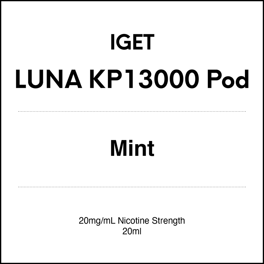 IGET Luna KP13000 Starter Kit 20mg/ml NIC version