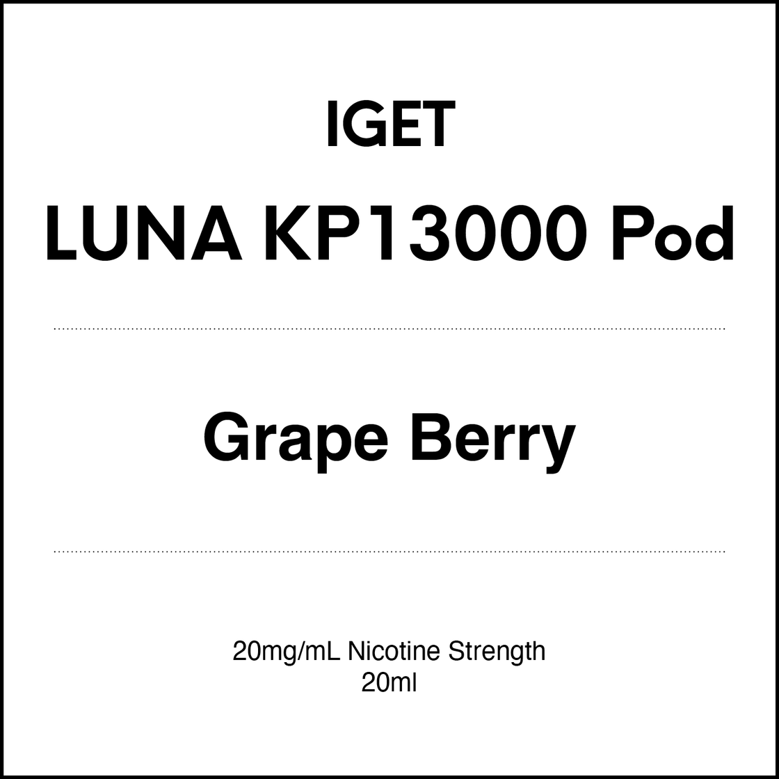 IGET LUNA KP13000 Pods 20mg/ml NIC version