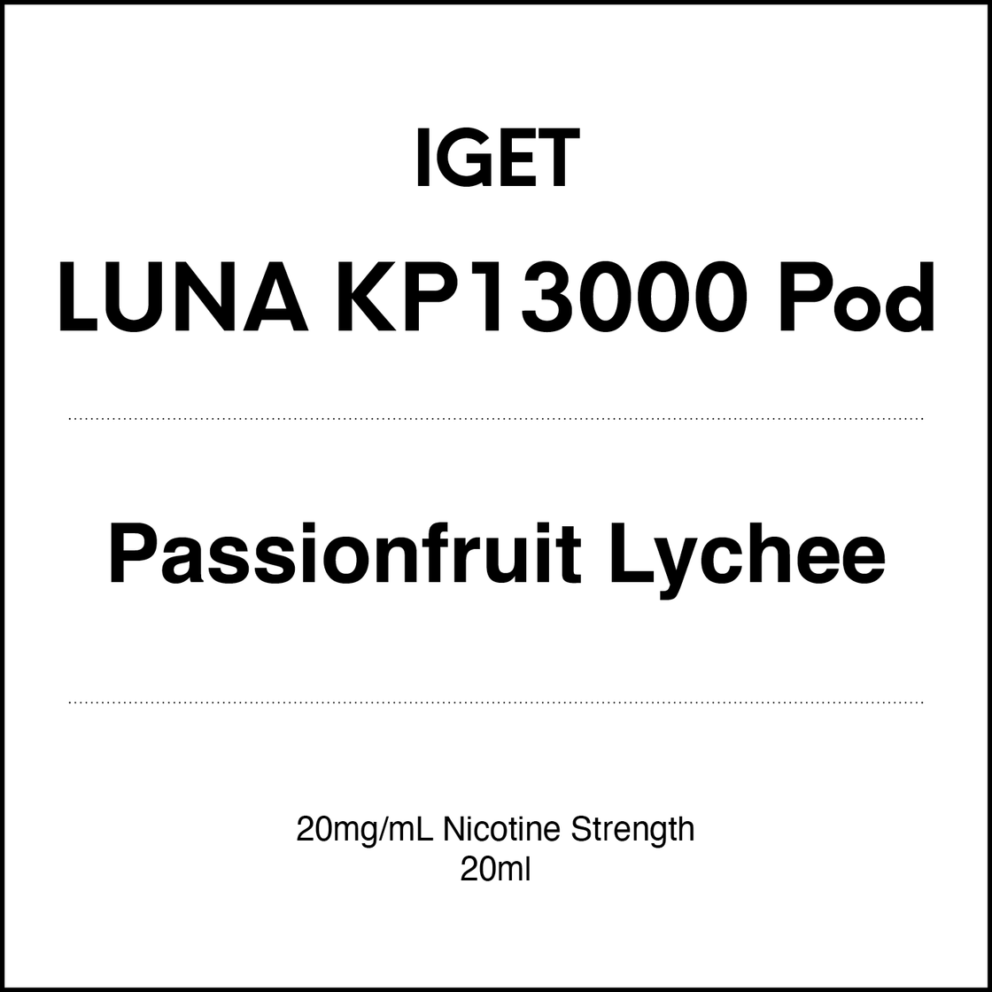 IGET LUNA KP13000 Pods 20mg/ml NIC version