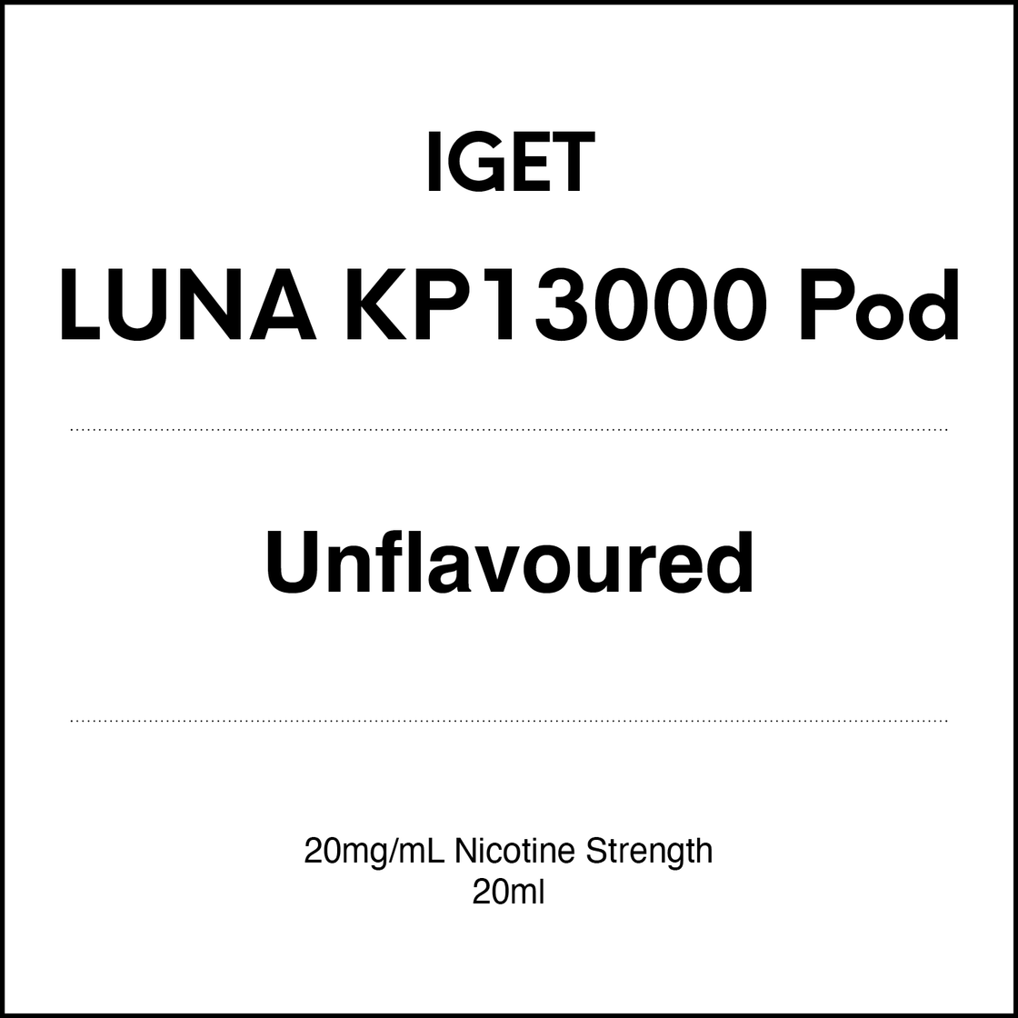 IGET LUNA KP13000 Pods 20mg/ml NIC version