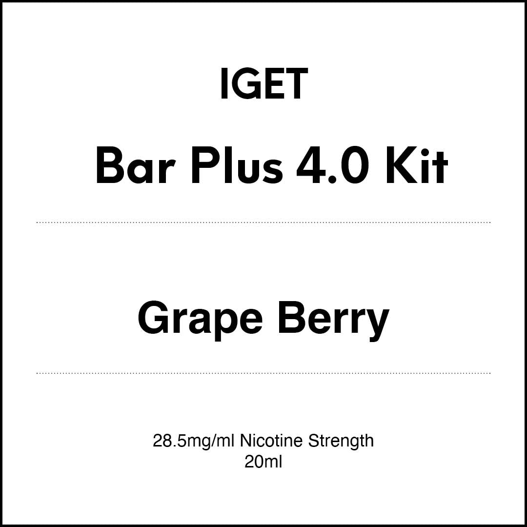 IGET Bar Plus 4.0 Starter Kit - Grape Berry 20ml (15K Puffs)