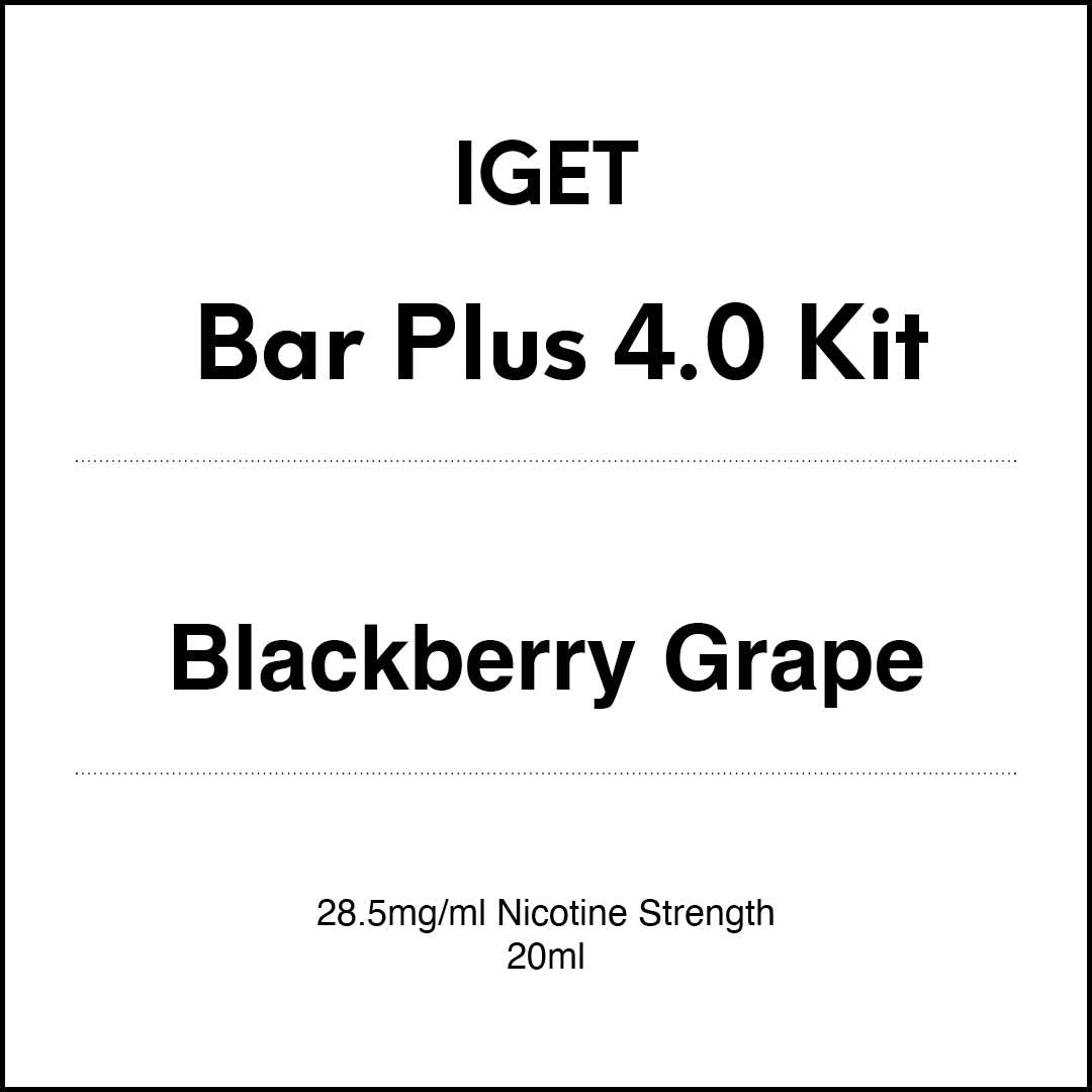 IGET Bar Plus 4.0 Starter Kit - Blackberry Grape 20ml (15K Puffs)