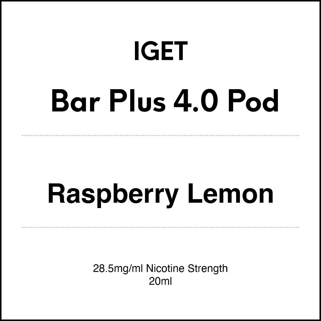 IGET Bar Plus 4.0 Replacement Pod - Raspberry Lemon 20ml (15K puffs)