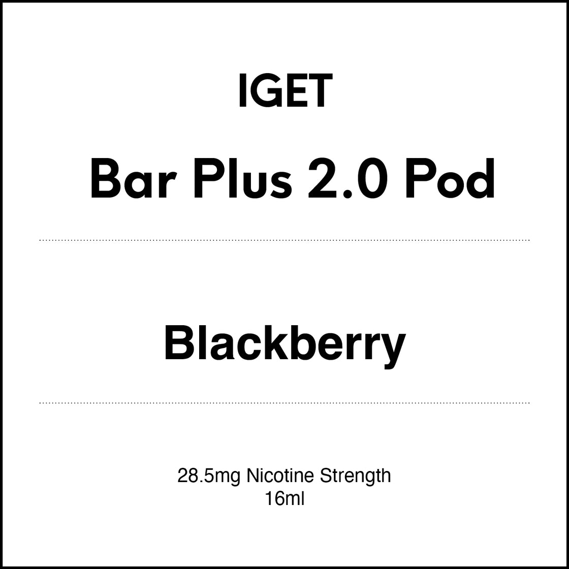 IGET Bar Plus 2.0 Replacement Pod - Blackberry 16ml