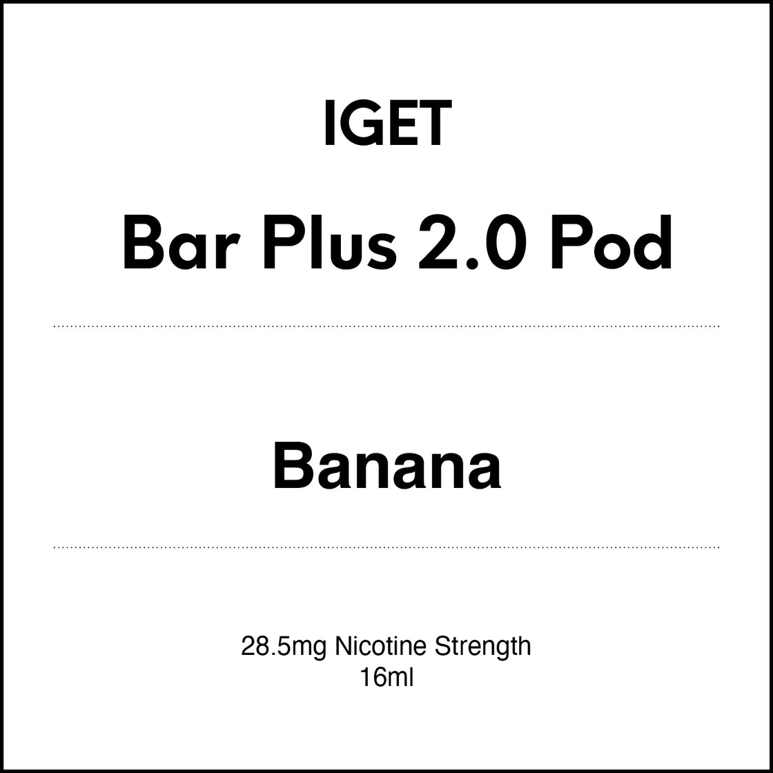 IGET Bar Plus 2.0 Replacement Pod - Banana 16ml