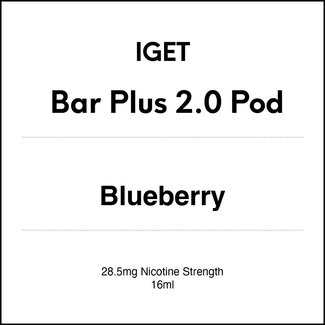 IGET Bar Plus 2.0 Replacement Pod - Blueberry 16ml