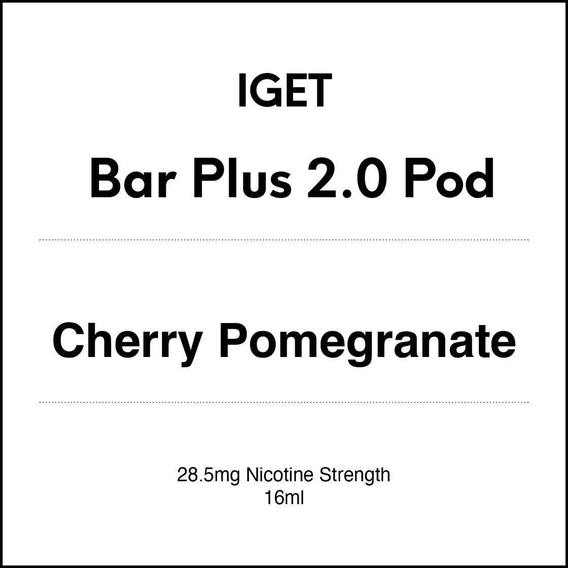 IGET Bar Plus 2.0 Replacement Pod - Cherry Pomegranate 16ml