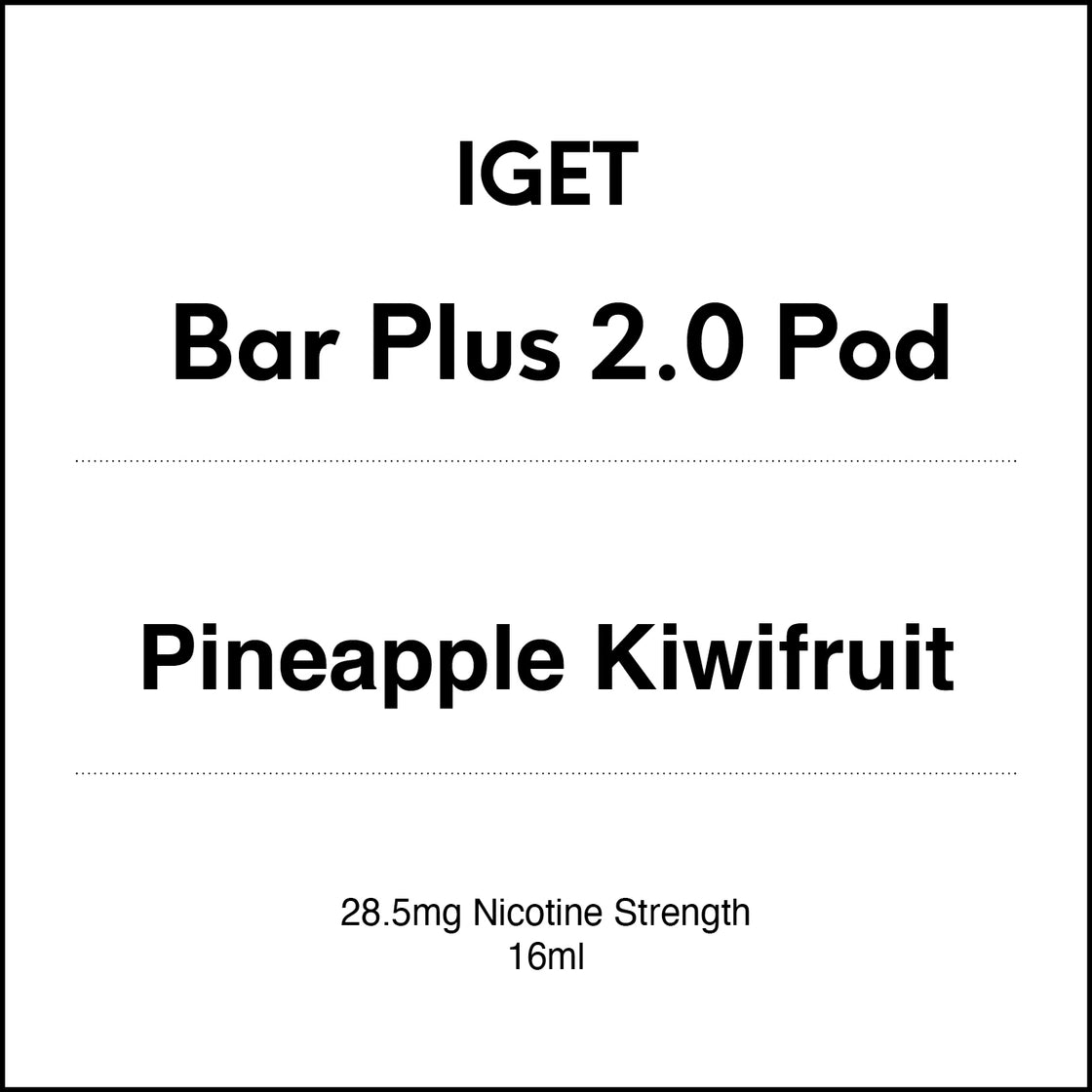 IGET Bar Plus Replacement Pod 2.0 -  Pineapple kiwifruit 16ml
