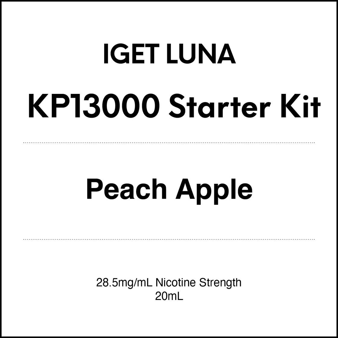 IGET Luna KP13000 Starter Kit - Peach Apple