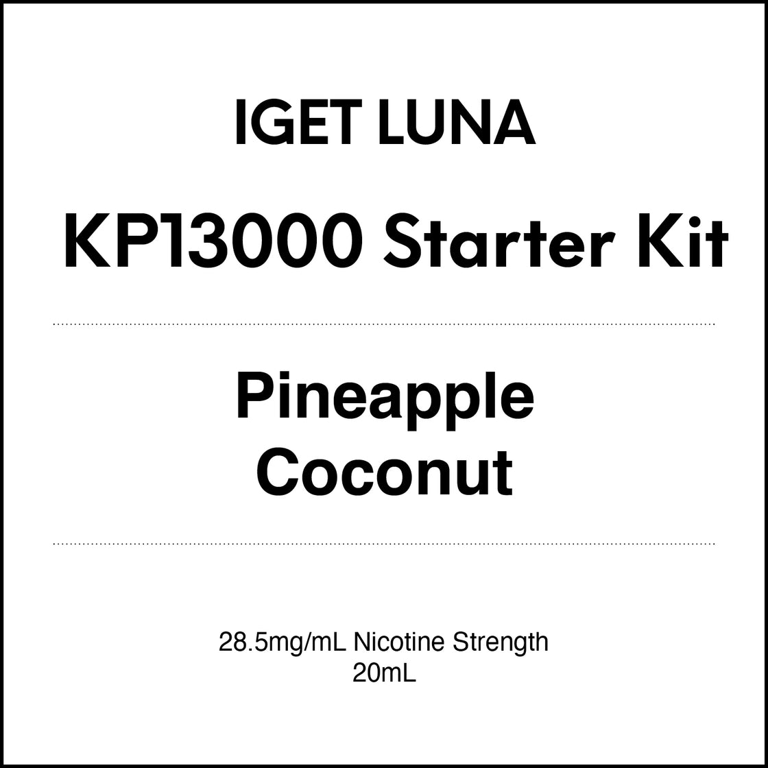 IGET Luna KP13000 Starter Kit - Pineapple Coconut