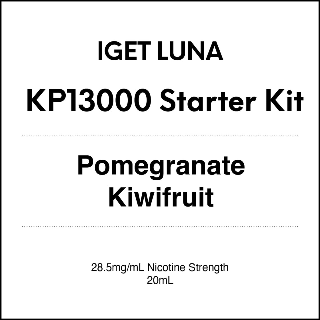 IGET Luna KP13000 Starter Kit - Pomegranate Kiwifruit