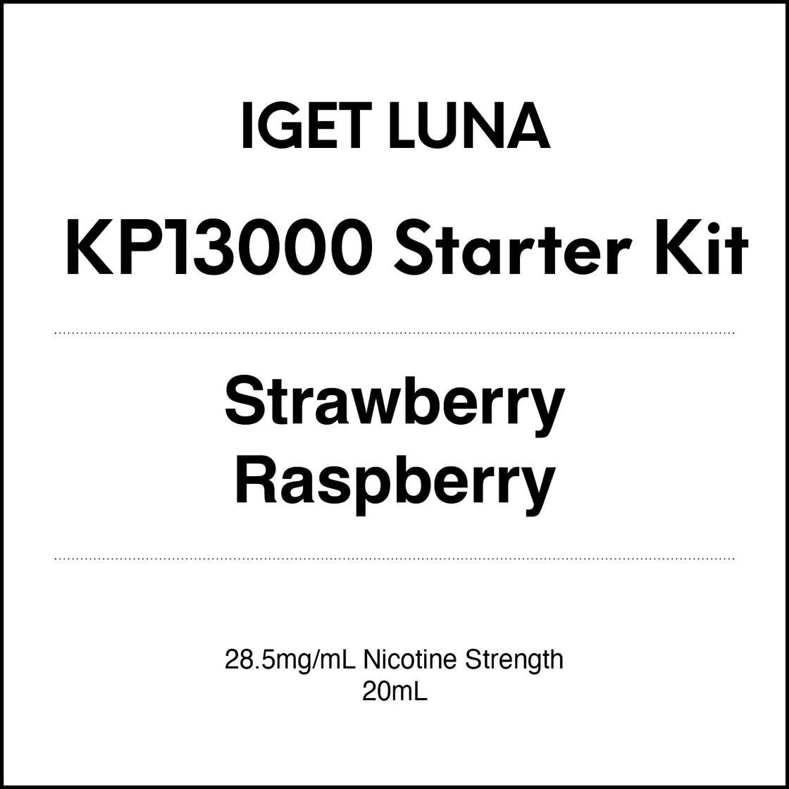 IGET Luna KP13000 Starter Kit - Strawberry Raspberry