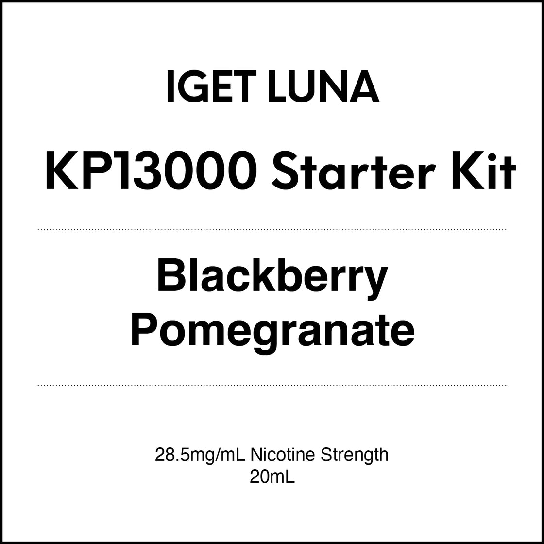 IGET Luna KP13000 Starter Kit - Blackberry Pomegranate
