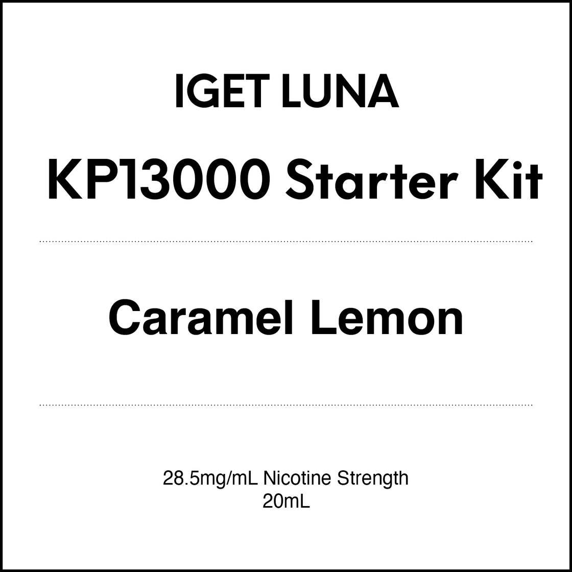 IGET Luna KP13000 Starter Kit - Caramel Lemon