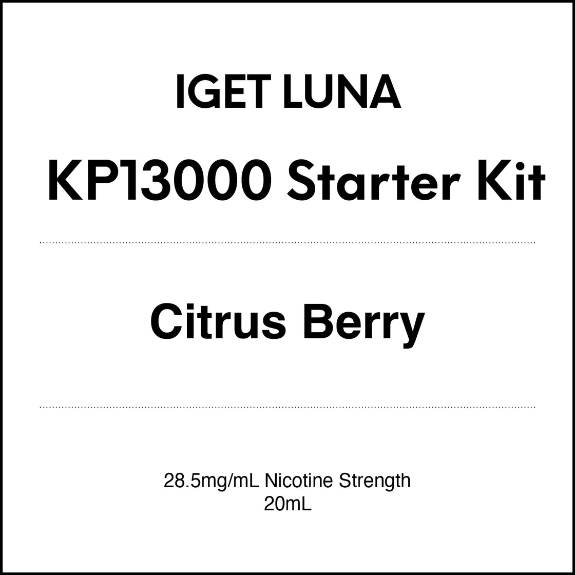IGET Luna KP13000 Starter Kit - Citrus Berry