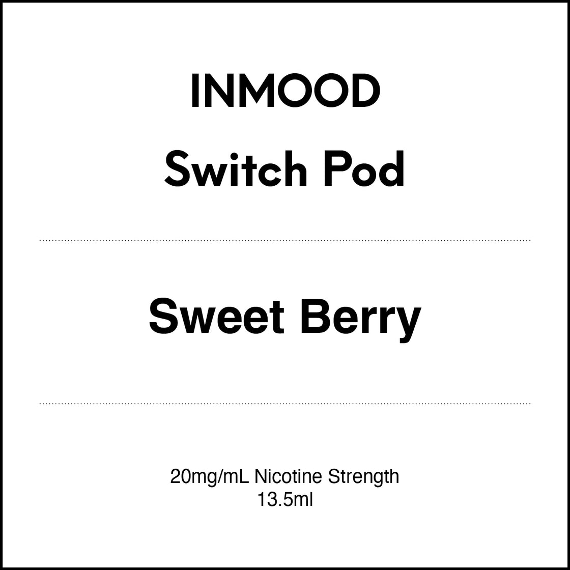 Inmood SWITCH Prefilled Pod -  Sweet Berry 13.5ml