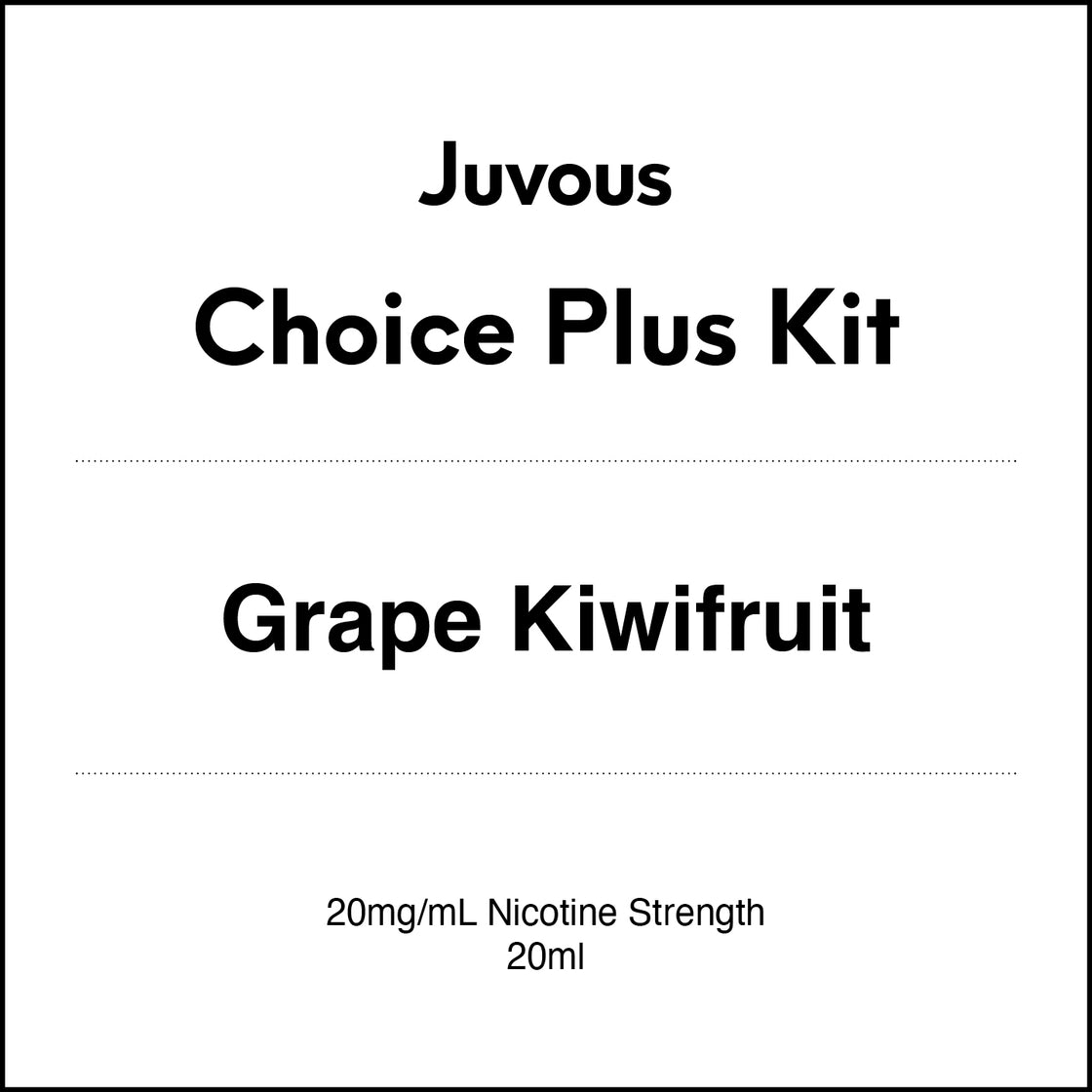 Juvous Choice Plus Vape Kit 20ml - Grape kiwifruit