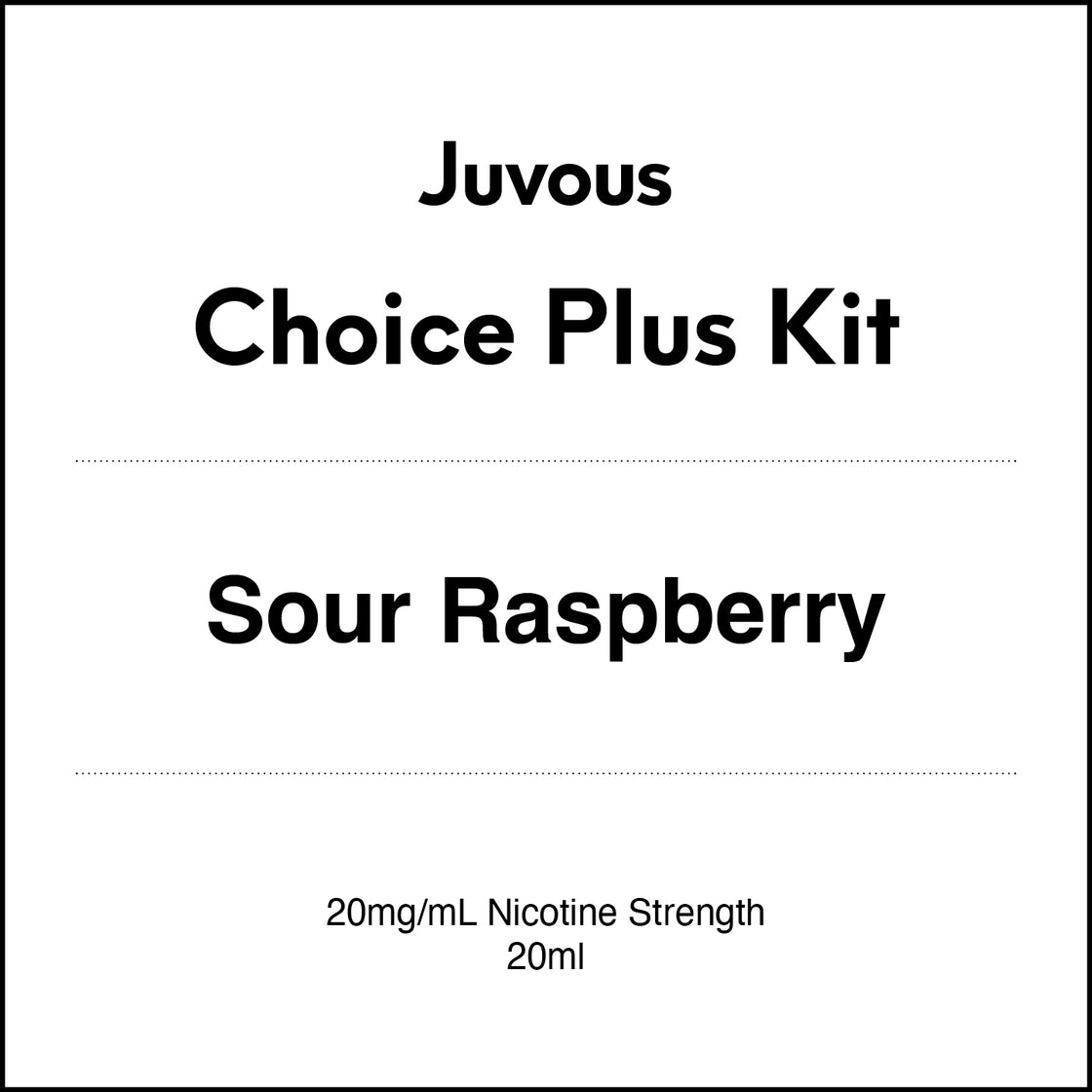 Juvous Choice Plus Vape Kit 20ml - Sour Raspberry