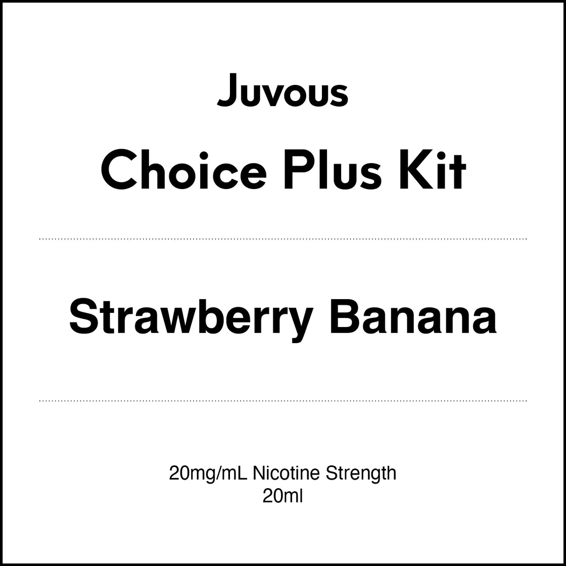 Juvous Choice Plus Vape Kit 20ml - Strawberry Banana