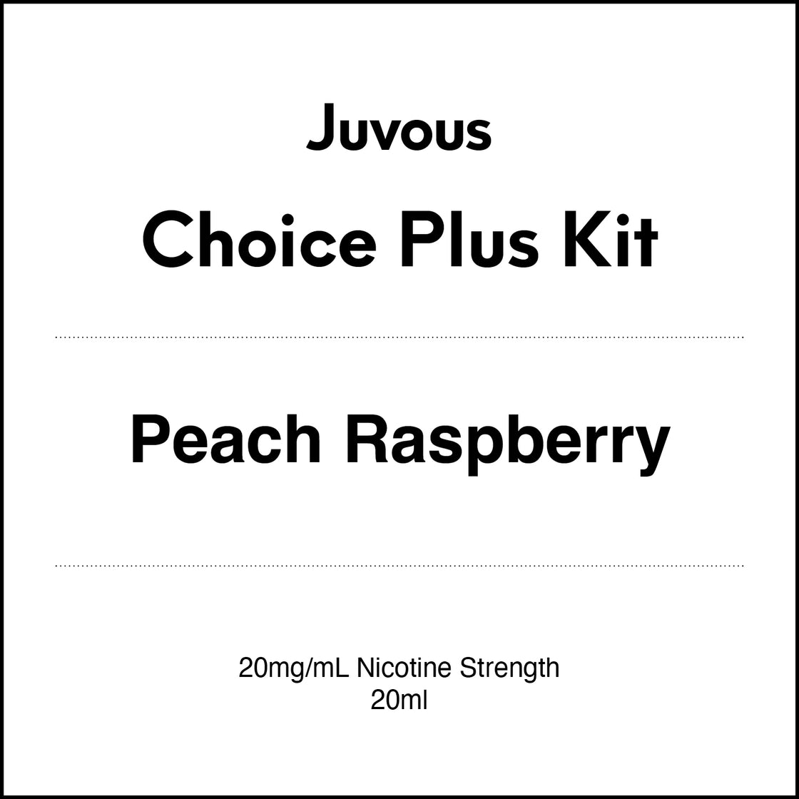 Juvous Choice Plus Vape Kit 20ml - Peach Raspberry