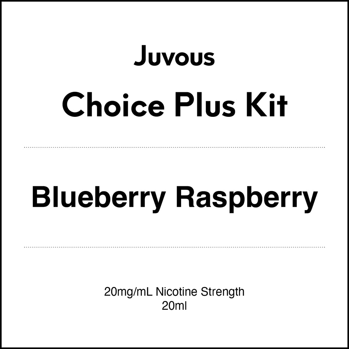 Juvous Choice Plus Vape Kit 20ml - Blueberry Raspberry