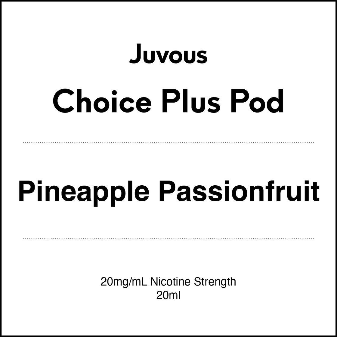 Juvous Choice Plus Vape Pod 20ml - Pineapple Passionfruit