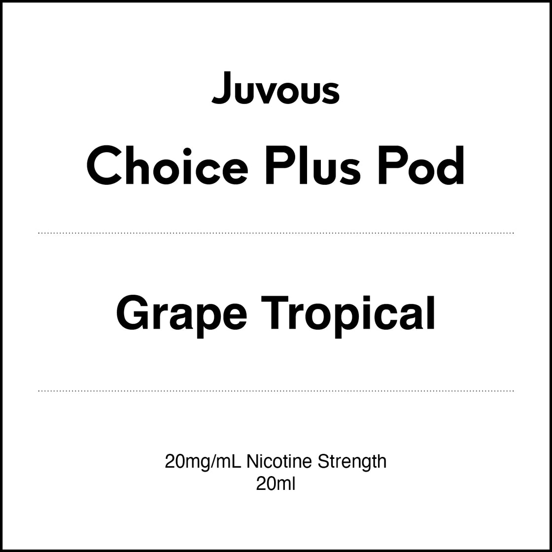 Juvous Choice Plus Vape Pod 20ml - Grape Tropical