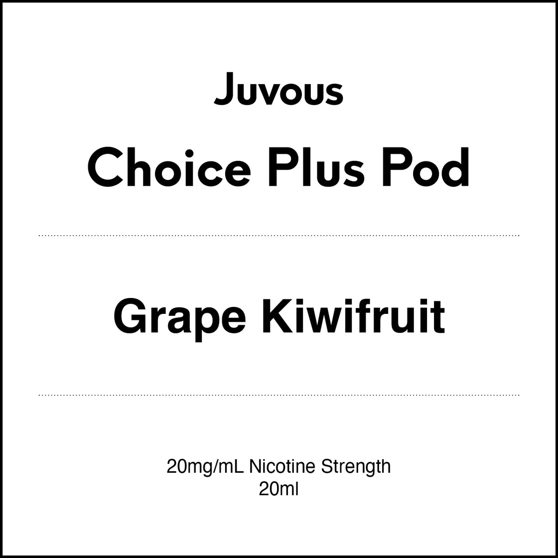 Juvous Choice Plus Vape Pod 20ml - Grape kiwifruit
