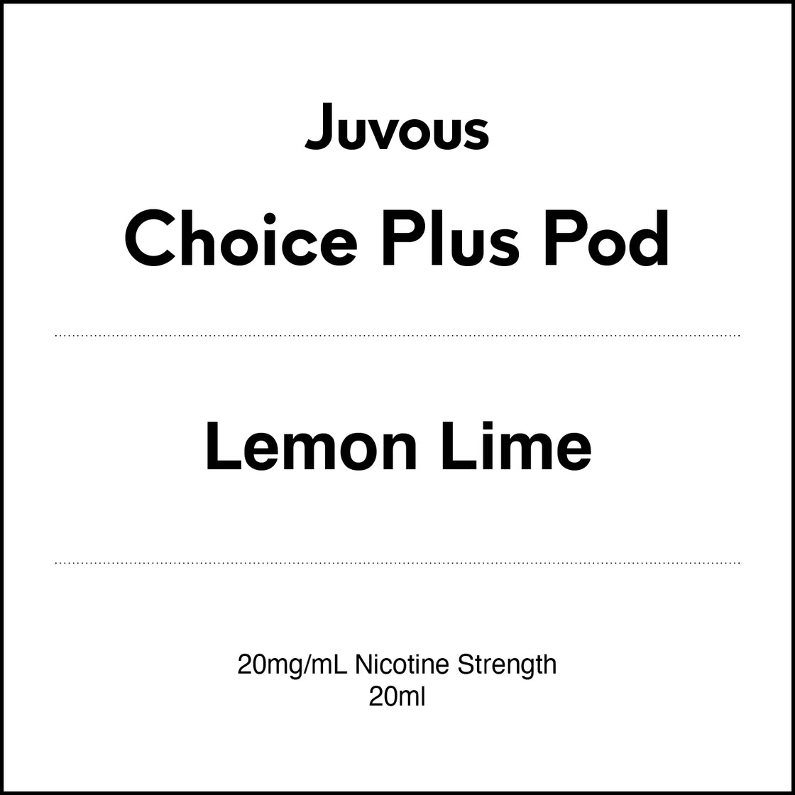 Juvous Choice Plus Vape Pod 20ml - Lemon Lime