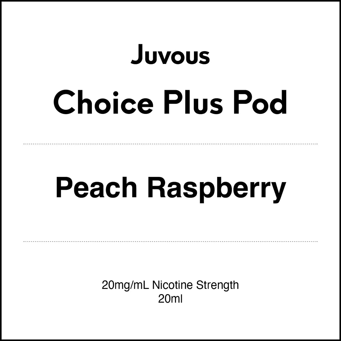 Juvous Choice Plus Vape Pod 20ml - Peach Raspberry