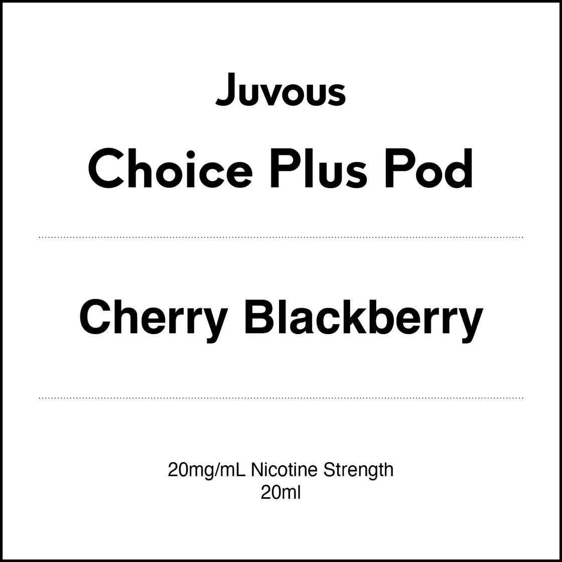 Juvous Choice Plus Vape Pod 20ml - Cherry Blackberry